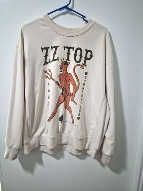 ZZ Top Cream Graphic Sweatshirt - Band Tour Style